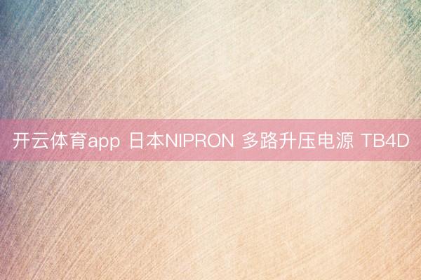 开云体育app 日本NIPRON 多路升压电源 TB4D