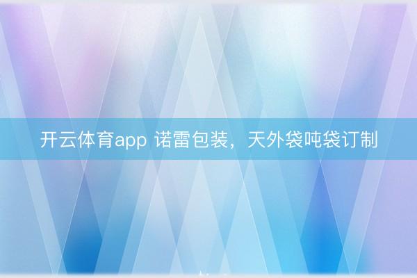 开云体育app 诺雷包装,天外袋吨袋订制