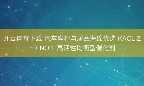 开云体育下载 汽车座椅与居品海绵优选 KAOLIZER NO.1 高活性均衡型催化剂