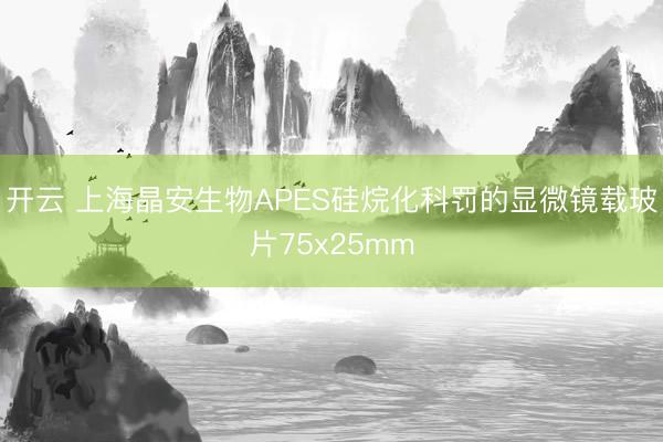 开云 上海晶安生物APES硅烷化科罚的显微镜载玻片75x25mm