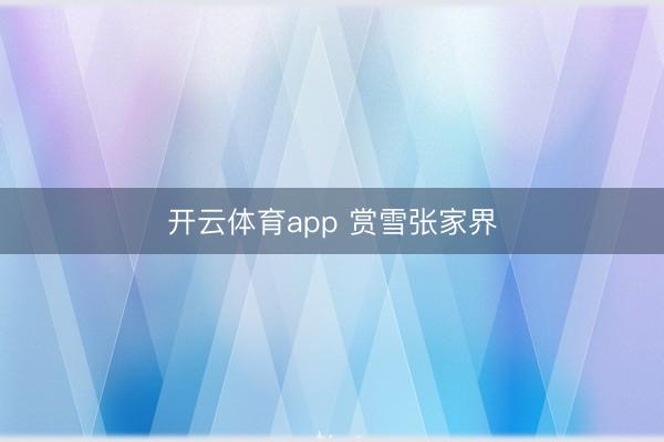 开云体育app 赏雪张家界