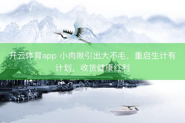 开云体育app 小肉揪引出大不毛,重启生计有计划,收货健康红利