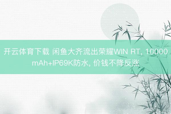 开云体育下载 闲鱼大齐流出荣耀WIN RT， 10000mAh+IP69K防水， 价钱不降反涨