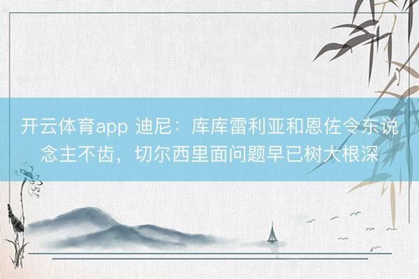 开云体育app 迪尼:库库雷利亚和恩佐令东说念主不齿,切尔西里面问题早已树大根深