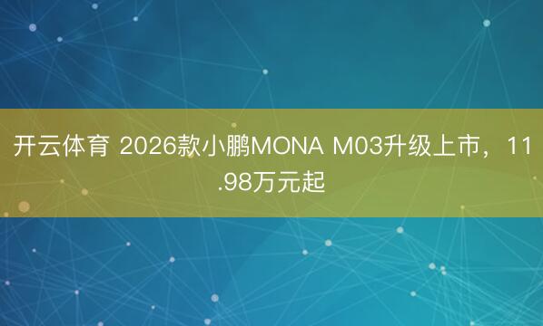 开云体育 2026款小鹏MONA M03升级上市，11.98万元起
