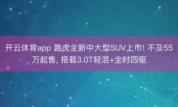 开云体育app 路虎全新中大型SUV上市! 不及55万起售, 搭载3.0T轻混+全时四驱
