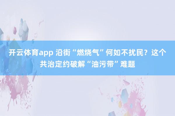 开云体育app 沿街“燃烧气”何如不扰民？这个共治定约破解“油污带”难题