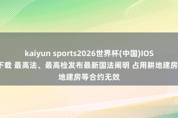 kaiyun sports2026世界杯(中国)IOS/安卓官方下载 最高法、最高检发布最新国法阐明 占用耕地建房等合约无效