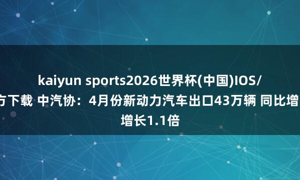 kaiyun sports2026世界杯(中国)IOS/安卓官方下载 中汽协:4月份新动力汽车出口43万辆 同比增长1.1倍