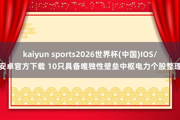 kaiyun sports2026世界杯(中国)IOS/安卓官方下载 10只具备唯独性壁垒中枢电力个股整理