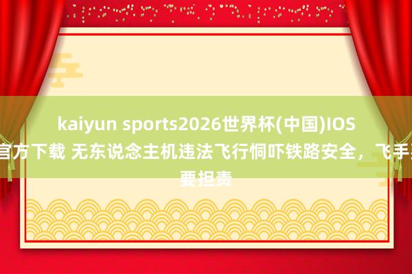 kaiyun sports2026世界杯(中国)IOS/安卓官方下载 无东说念主机违法飞行恫吓铁路安全，飞手要担责