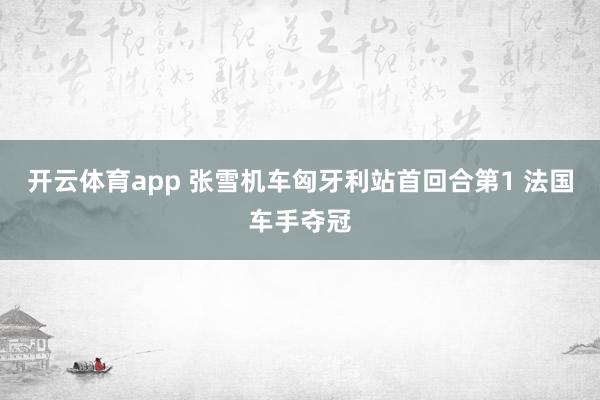 开云体育app 张雪机车匈牙利站首回合第1 法国车手夺冠