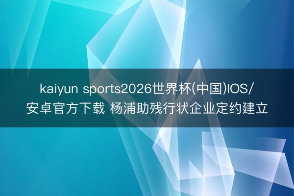 kaiyun sports2026世界杯(中国)IOS/安卓官方下载 杨浦助残行状企业定约建立