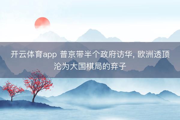 开云体育app 普京带半个政府访华, 欧洲透顶沦为大国棋局的弃子