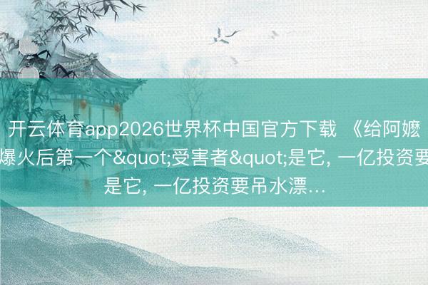 开云体育app2026世界杯中国官方下载 《给阿嬷的情书》爆火后第一个"受害者"是它, 一亿投资要吊水漂…