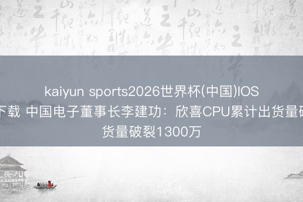 kaiyun sports2026世界杯(中国)IOS/安卓官方下载 中国电子董事长李建功：欣喜CPU累计出货量破裂1300万