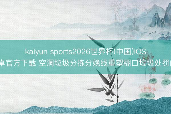 kaiyun sports2026世界杯(中国)IOS/安卓官方下载 空洞垃圾分拣分娩线重塑糊口垃圾处罚闭环