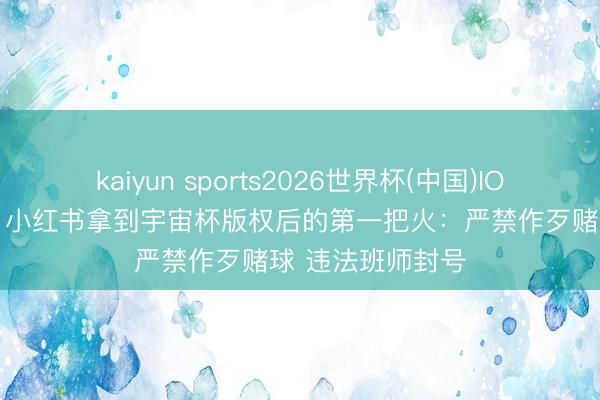 kaiyun sports2026世界杯(中国)IOS/安卓官方下载 小红书拿到宇宙杯版权后的第一把火：严禁作歹赌球 违法班师封号