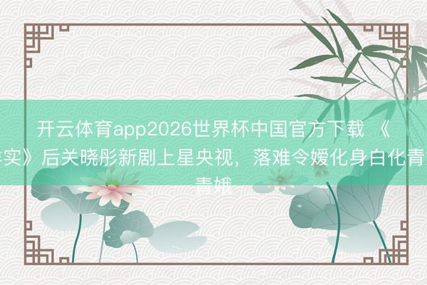 开云体育app2026世界杯中国官方下载 《详实》后关晓彤新剧上星央视，落难令嫒化身白化青娥