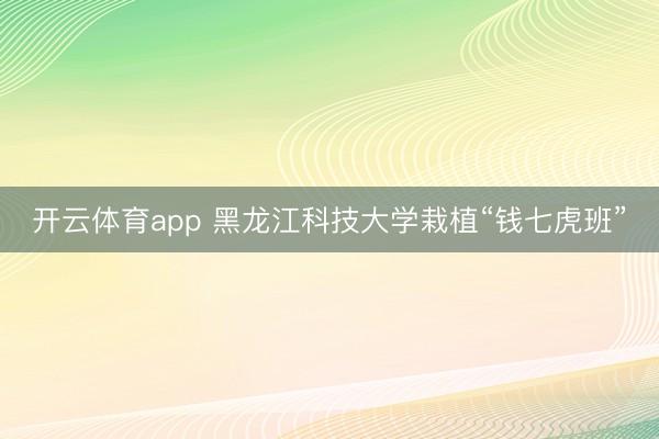 开云体育app 黑龙江科技大学栽植“钱七虎班”