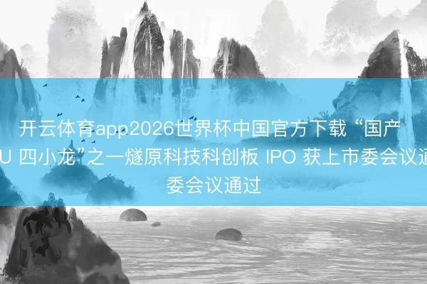 开云体育app2026世界杯中国官方下载 “国产 GPU 四小龙”之一燧原科技科创板 IPO 获上市委会议通过