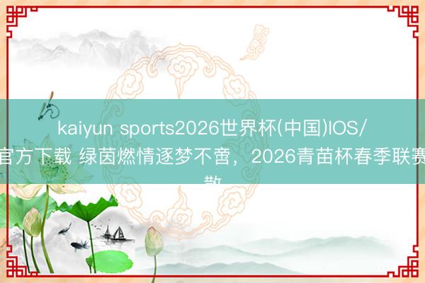 kaiyun sports2026世界杯(中国)IOS/安卓官方下载 绿茵燃情逐梦不啻，2026青苗杯春季联赛遣散